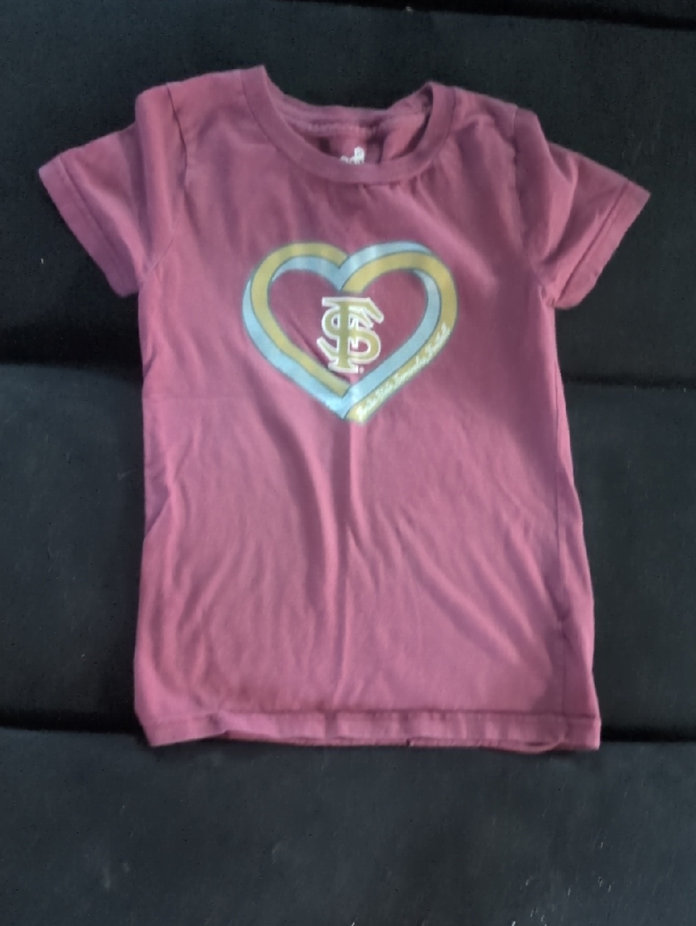 Girls' Heart Graphic Tee - Maroon